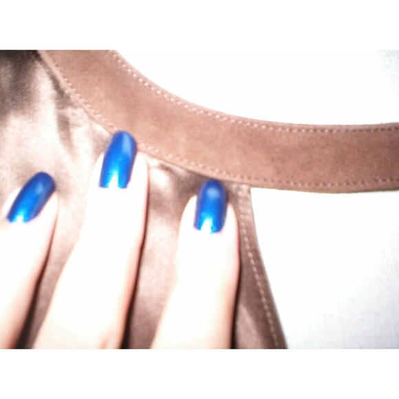 Womens New Ralph Lauren NWT 22 W 22W Silk Suede Dark Chocolate Brown Blouse Key - Picture 5 of 8